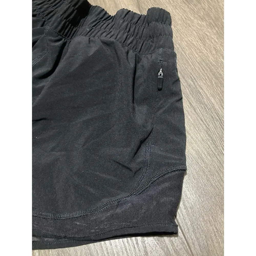 Aritzia Golden Black Running Shorts Elastic Waist Layered Size 4 Athletic Small